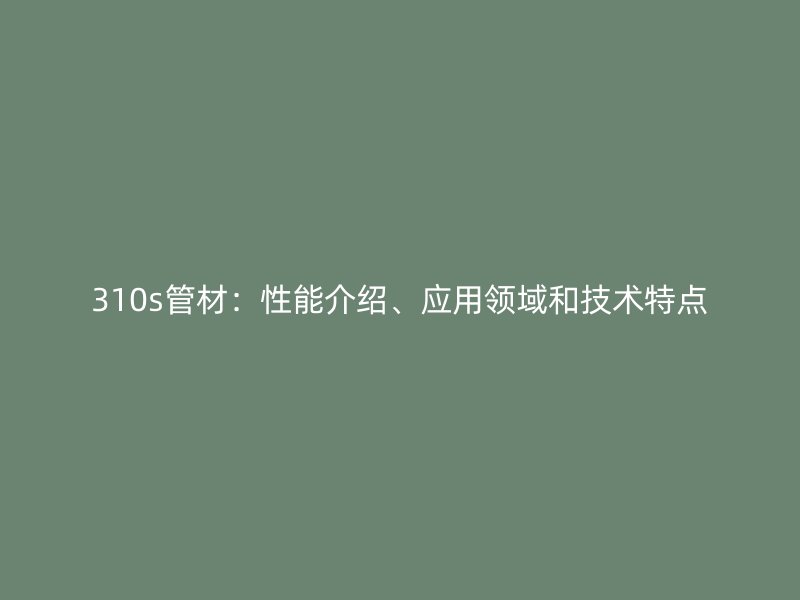 310s管材：性能介紹、應用領域和技術特點