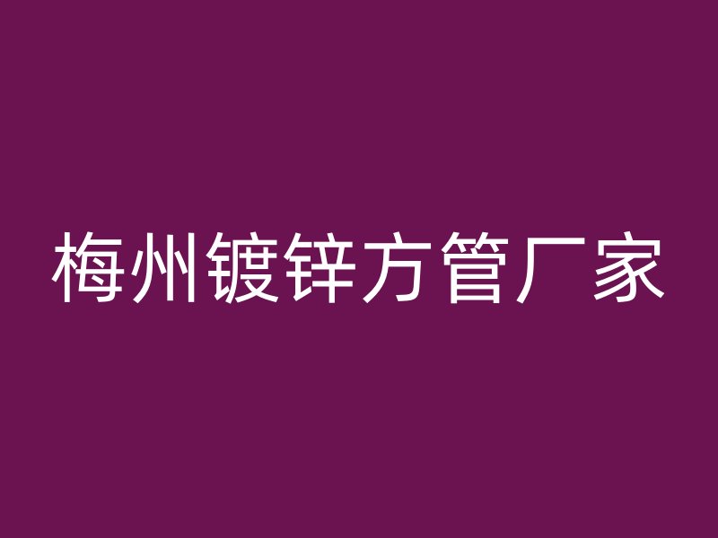 梅州鍍鋅方管廠家