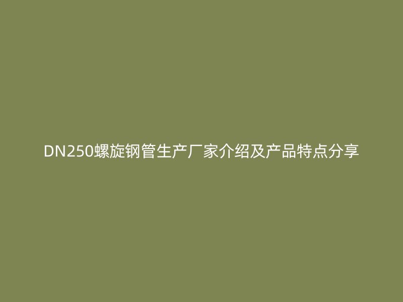 DN250螺旋鋼管生產廠家介紹及產品特點分享